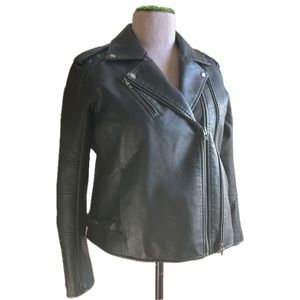 SPYM Black Vegan Leather Moto Jacket 1X NWOT